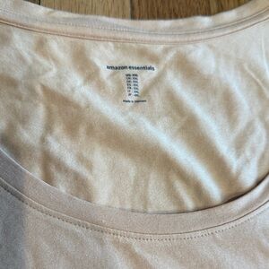 Amazon Essentials Women's Short Sleeve Tee in Light Pink/Cream